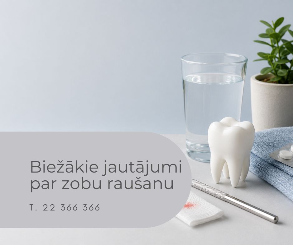 Biežākie jautājumi par zobu raušanu – sāpes, asiņošana, ēšana pēc procedūras un dzīšana pēc zoba ekstrakcijas.