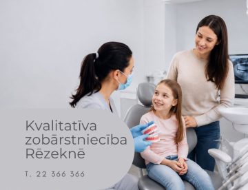 Mamma ar meitu zobārstniecības kabinetā Medicīnas centrā 36,6 Rēzeknē