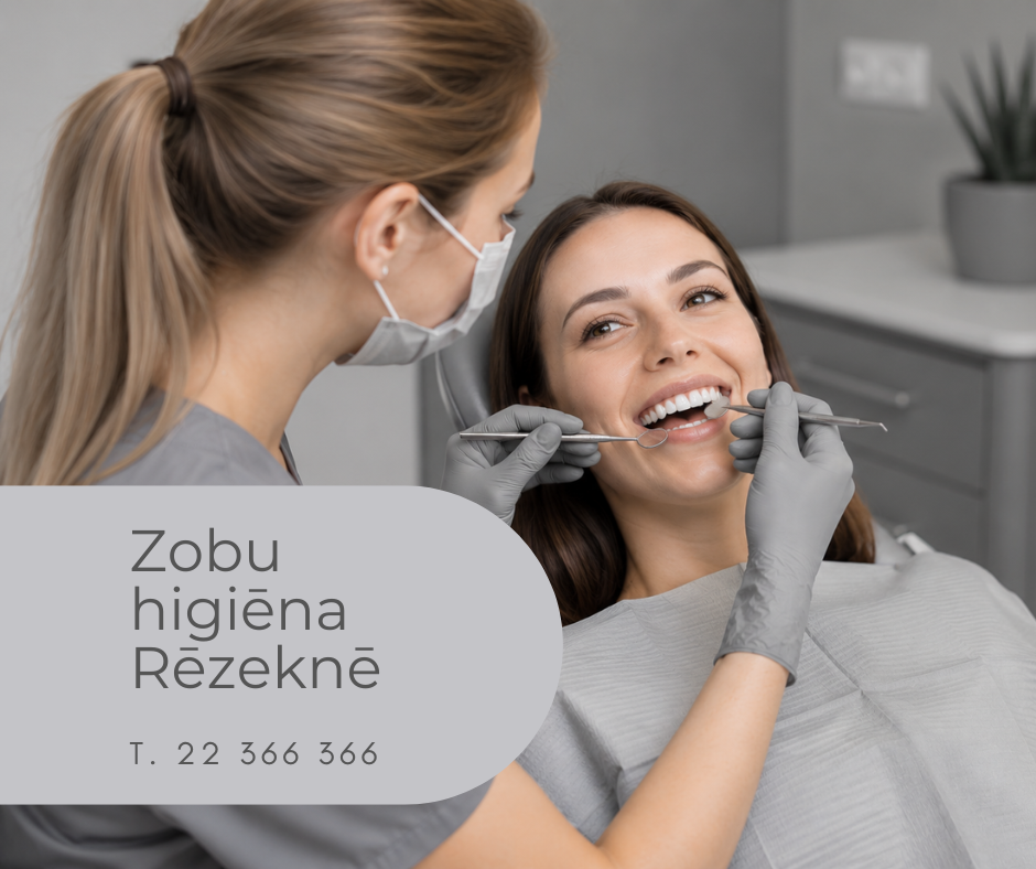Profesionāla zobu higiēna Rēzeknē – zobu higiēnists veic zobu tīrīšanu pacientam Medicīnas centrs 36,6