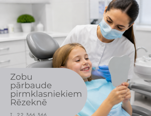 Bērna zobu pārbaude pie zobārsta Medicīnas centrā 36,6 Rēzeknē. Valsts apmaksāta zobārstniecība bērniem un zobu pārbaude pirmklasniekiem.