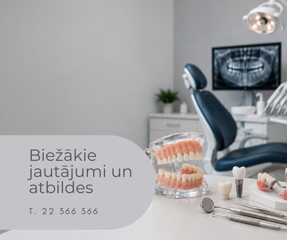 Biežāk uzdotie jautājumi par zobu protezēšanu Rēzeknē – zobu kroņi, protēzes un zobārstniecības instrumenti Medicīnas centrā 36,6.